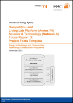 Competition and  Living Lab Platform (Annex 74) Science & Technology (Subtask A) Focus Report  3: Project Facts Template